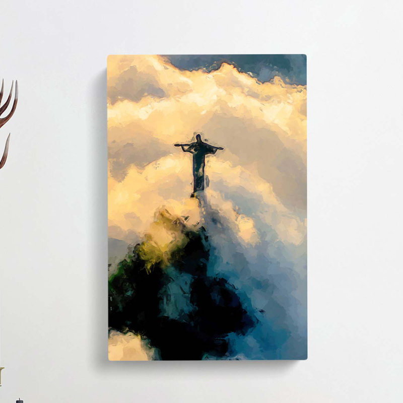 Christ the Redeemer in Brazil in Abstract - Wrapped Canvas, 50cm H x 35cm W x 3cm D