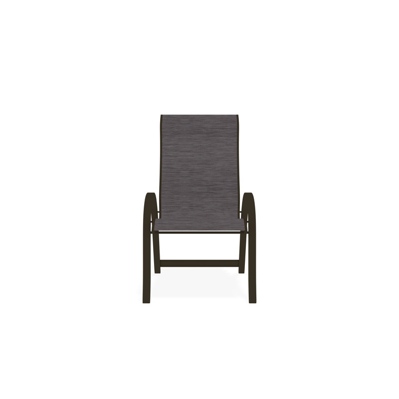 Aruba II Sling Aluminum Frame Supreme Stacking Arm Chair, Beachwood, Fossil