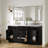 Thornaby 66'' Solid Wood Double Bathroom Vanity with 1.5'' Carrara Marble Top-113386877-119156828