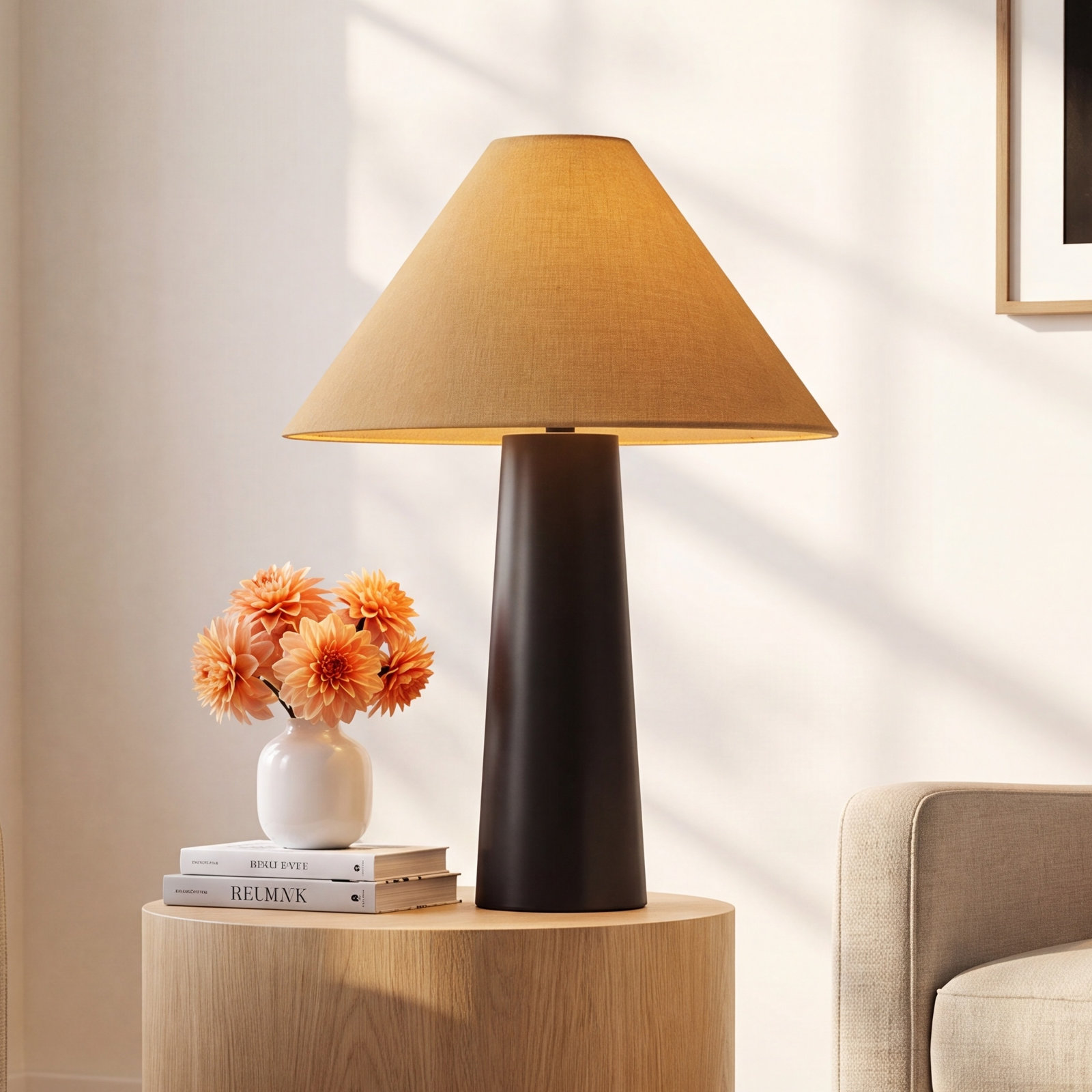Payson Table Lamp, Black, Mustard