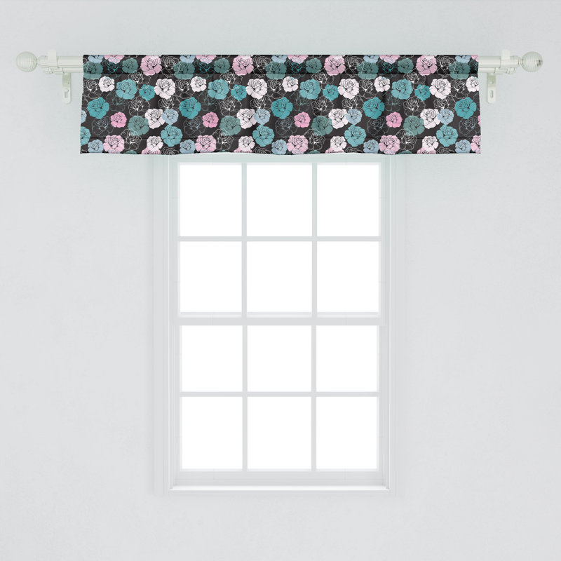Ensemble de 2 cantonnières Ambesonne Roses, L 54 po x L 12 po