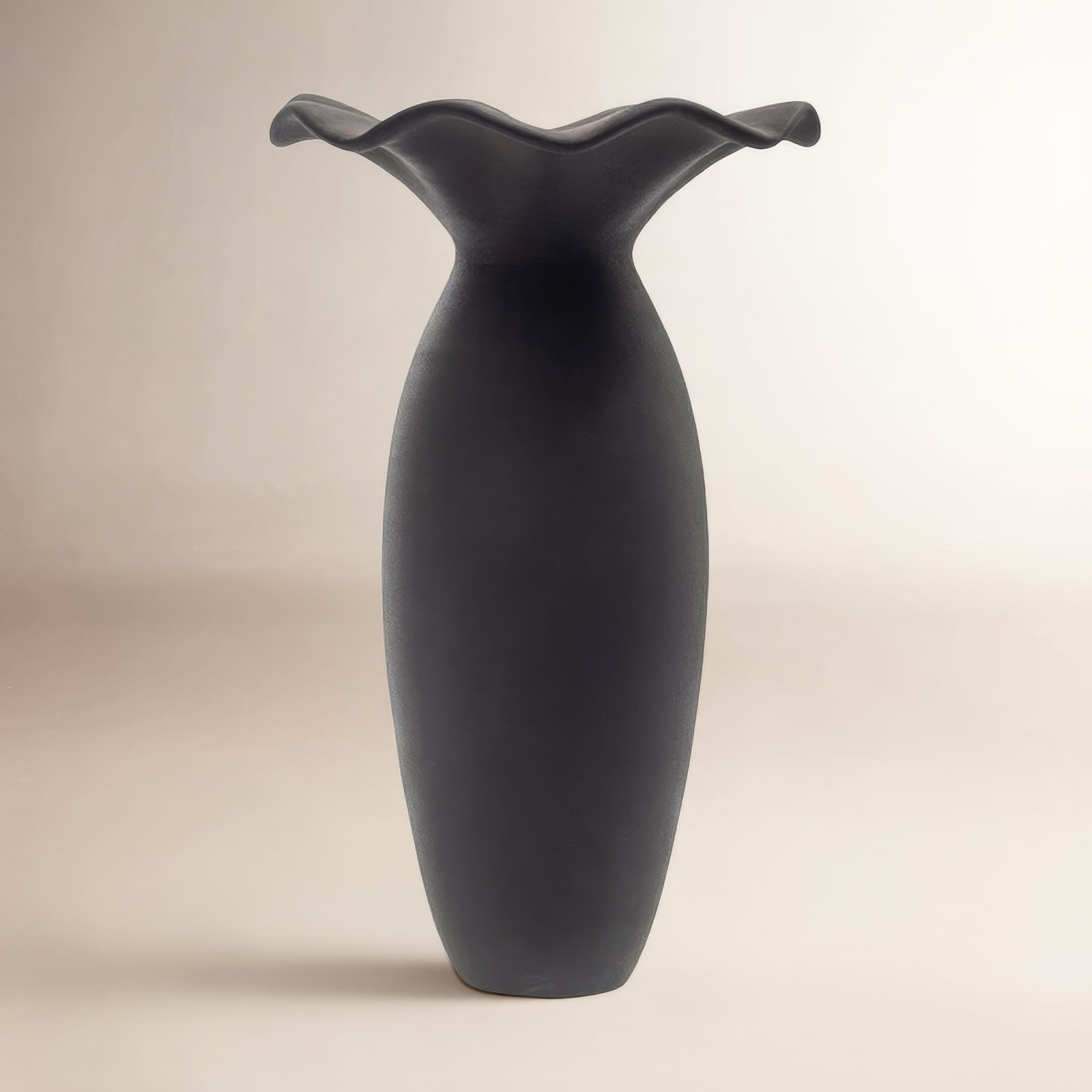 Zale 16.14'' Handmade Terracotta Table Vase, Black