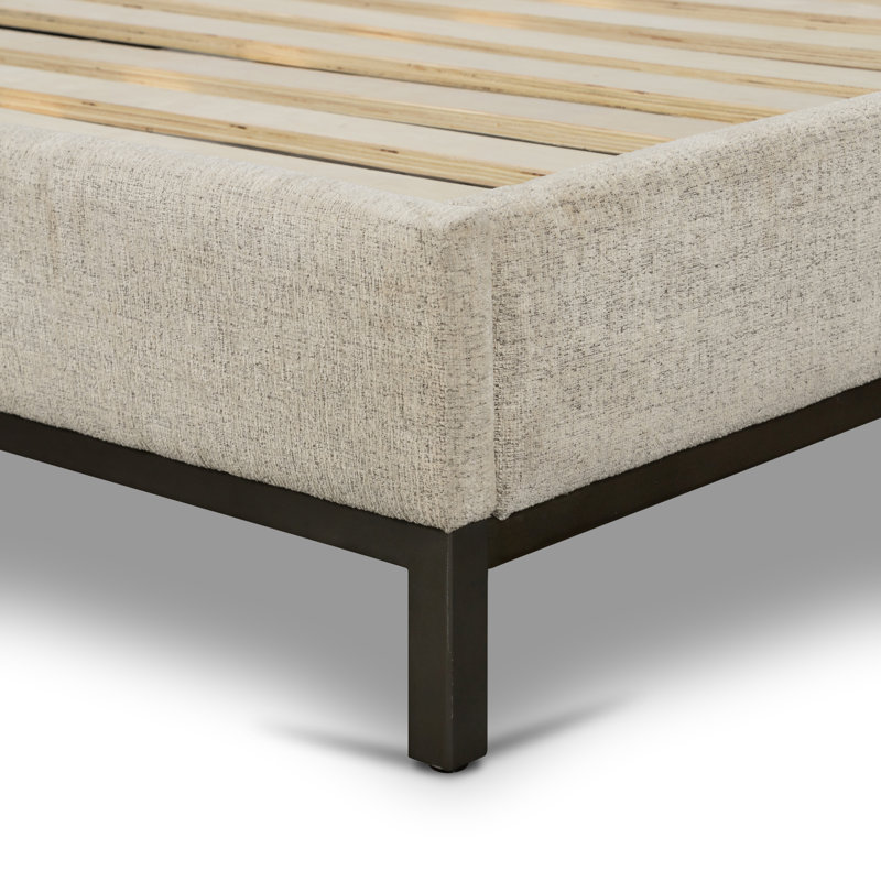 Upholstered Wingback Bed, Plushtone, King
