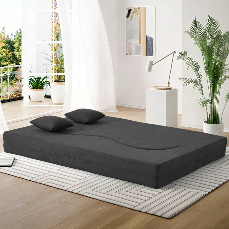 Canapé-lit pliant, canapé-lit de plancher, canapé-lit convertible avec mousse haute densité, canapé-lit de plancher pliable pour le salon, la chambre d'amis, la chambre à coucher