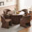 Upholstered Accent Arm Chair - Barrel Dining Sofa Chair For Dining Room, Kitchen, & Living Room --1571742686-1549540272