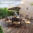 9 Outdoor Dining Set Cast Aluminum Retro Patio Dining Set For 8 Includes 86.6’’ Oval Table And 8 Chairs With Cushion And Umbrella Hole For Patio Deck Garden