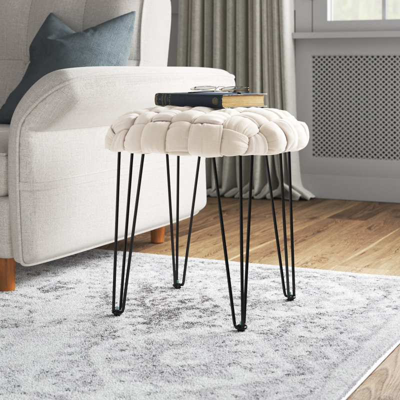 Tabouret d'appoint en velours de 17,5 po de haut Hellman, Brun clair