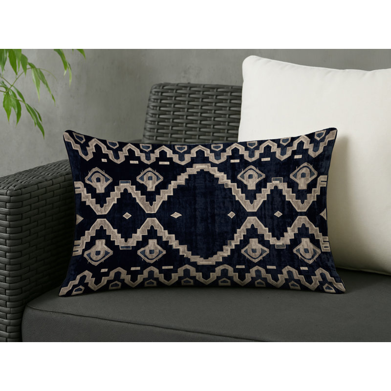 Coussin décoratif intérieur et extérieur Modern, Gris géométrique 32, Rectangle H 18 po x l 25 po