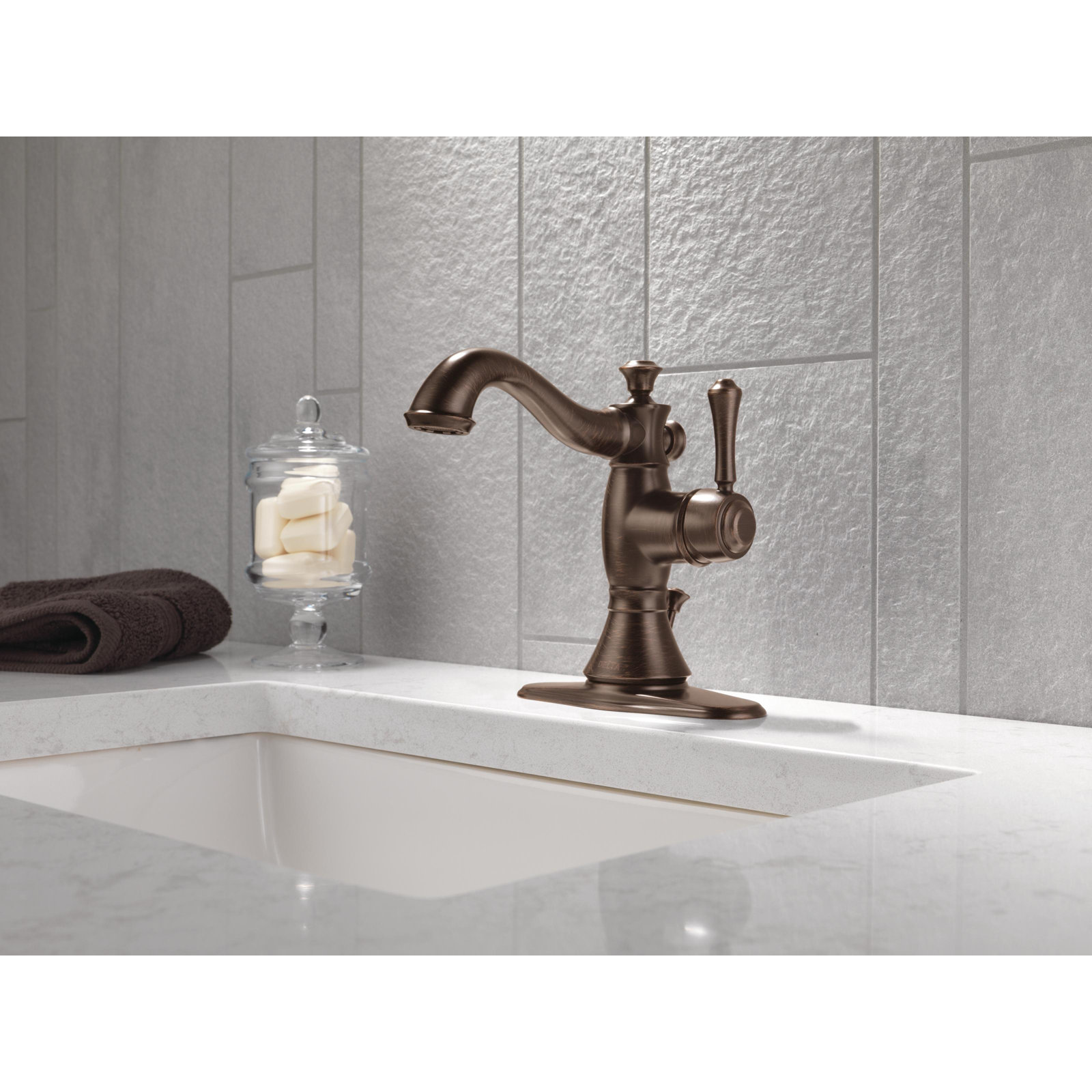 Cassidy™ Single-Hole Bathroom Faucet with Drain, Venetian Bronze