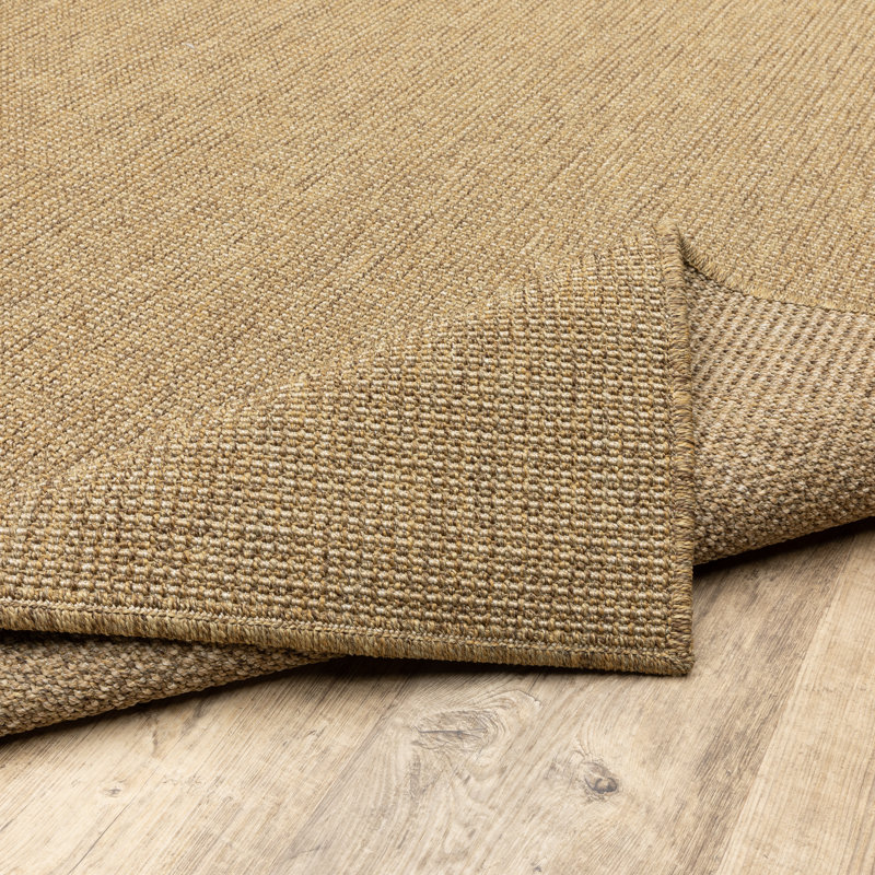 Tapis brun clair / brun clair intérieur / extérieur South Hampton, Rectangle 1 pi 9 po x 3 pi 9 po