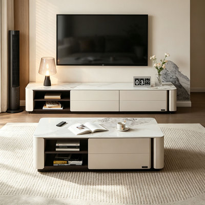 Ensemble de table basse et meuble télé de style italien minimaliste