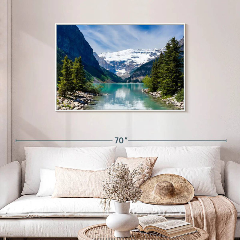 Splendide lac Louise, Cadre flottant blanc, 43 po x 29 po