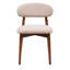 Chaise rembourrée en flanelle de chameau clair avec pieds en bois de noyer massif, ensemble de 2 chaises sans accoudoirs pour la cuisine, le restaurant, le salon et la salle de réunion