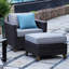 Chaise de patio Umeh Melbourne en osier avec coussins amovibles