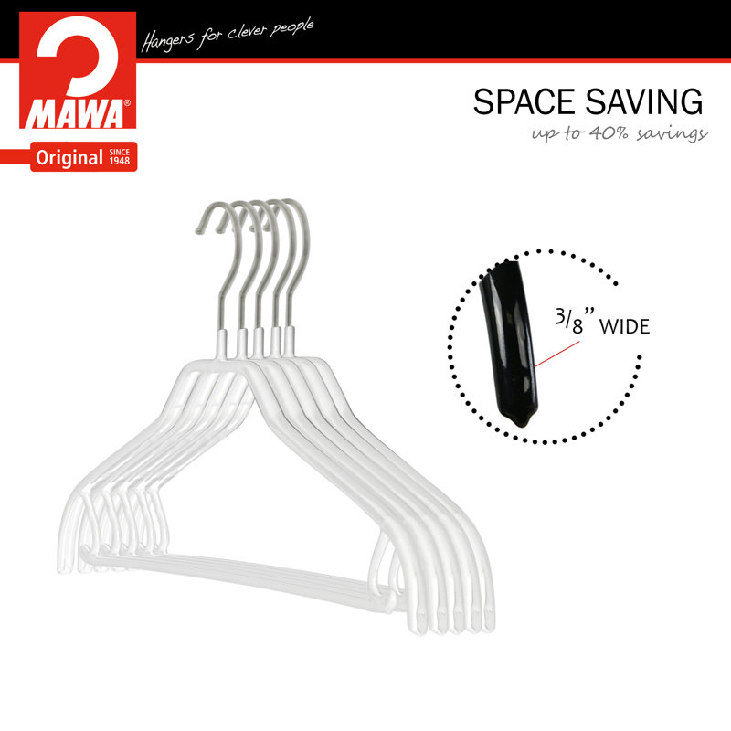 Cintre en métal antidérapant pour jupe / pantalons, Blanc