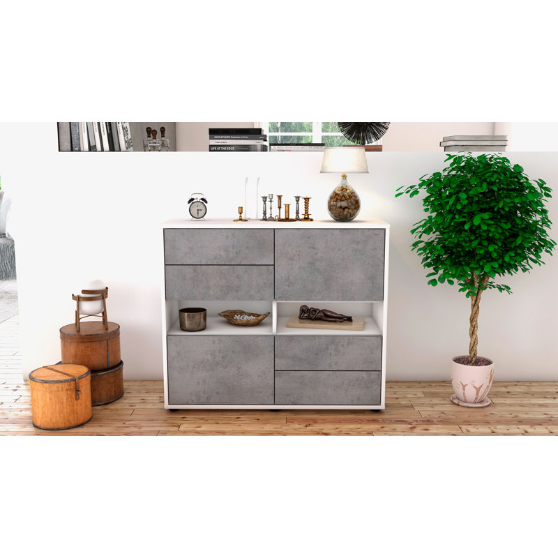 Prosper 92cm Sideboard, White/Concrete
