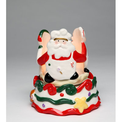Figurine musicale Père Noël avec des amis