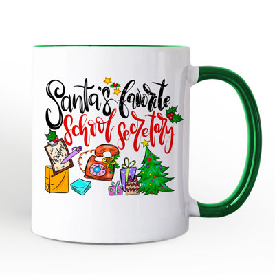 Santa's Favorite School Secretary Mug, Christmas Appreciation Gift with Custom Name