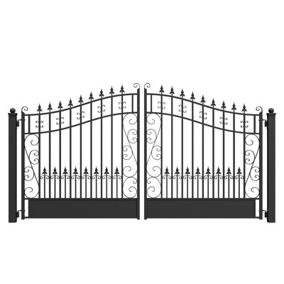 Steel Dual Swing Driveway Gate - VENICE Style Complete Kit