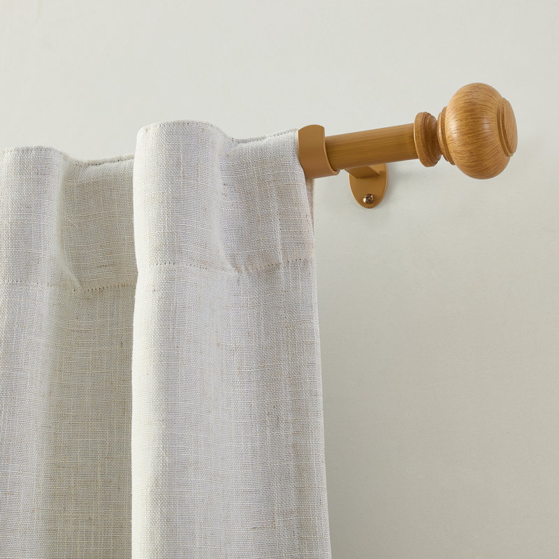 Tringle à rideau ajustable Samir Rustic, L 48 po x L 86 po, Érable