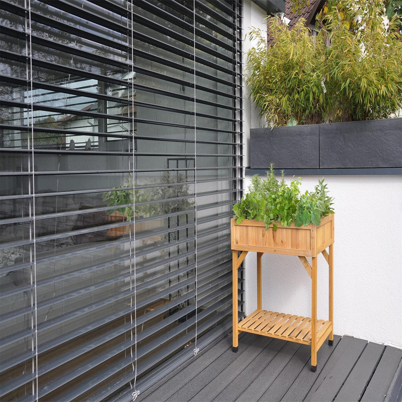8 Pocket Herb Planter Natural,Wooden Raised Planter