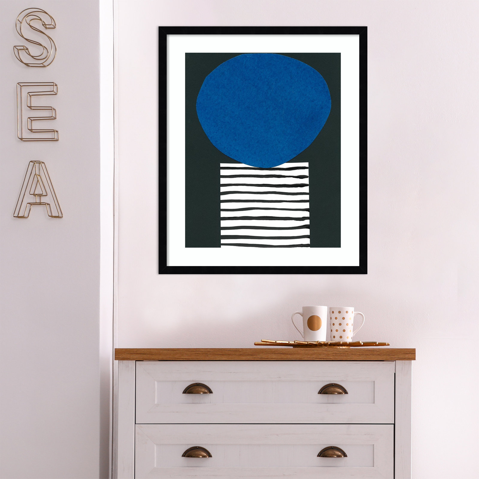 Zaley "Memphis in Blue V" Print, Black, 25" H x 21" W x 1" D