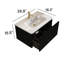 Meuble-lavabo contemporain: 30 po avec chêne noir, lavabo en céramique blanche, meuble-lavabo pratique - lavabo rayé de style moderne rayé, tiroir-118731814-118731813