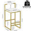 Tabourets de bar rembourrés de 2 de couleur crème et dorés, à dossier bas, adaptables à plusieurs espaces pour les espaces de meuble-lavabo