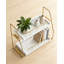 Organisateur de comptoir de salle de bain à 2 niveaux, étagère de meuble-lavabo avec cadre en métal pour les soins de la peau, les parfums, le décor et le rangement de la cuisine, conception moderne peu encombrante