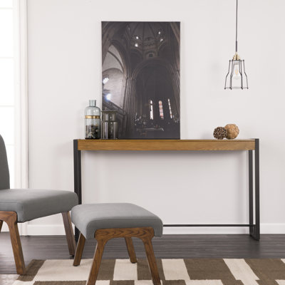 Console Macen - Chêne gris patiné avec noir