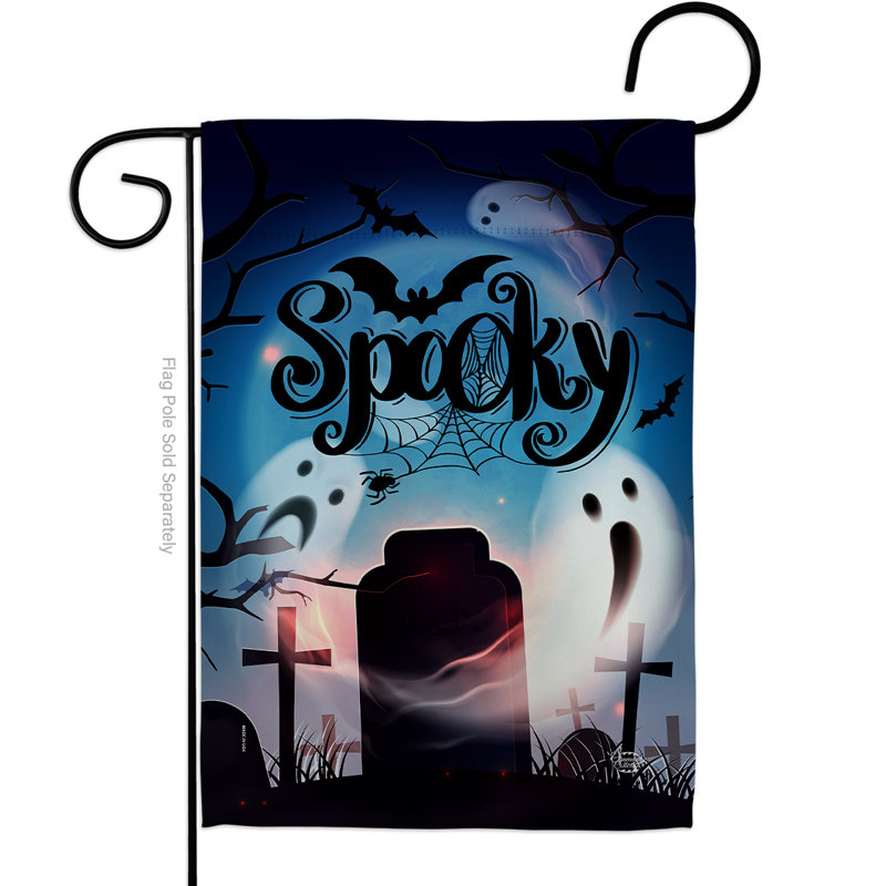 Nuit de polyester Spooky 2 côtés 19 x 13 po Drapeau de jardin