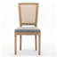Chaises de salle à manger de style campagnard, structure robuste, siège rembourré en lin et dossier en rotin tressé, pour la cuisine, la salle à manger ou le salon. Paquet de 2.-2129942777