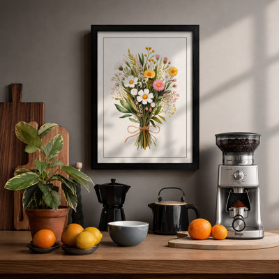 Gathered Bouquet Botanical - Framed Print