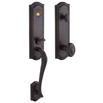 Bethpage Handleset with Deadbolt and Door Knob and Rosette, Keyed Alike, Yes