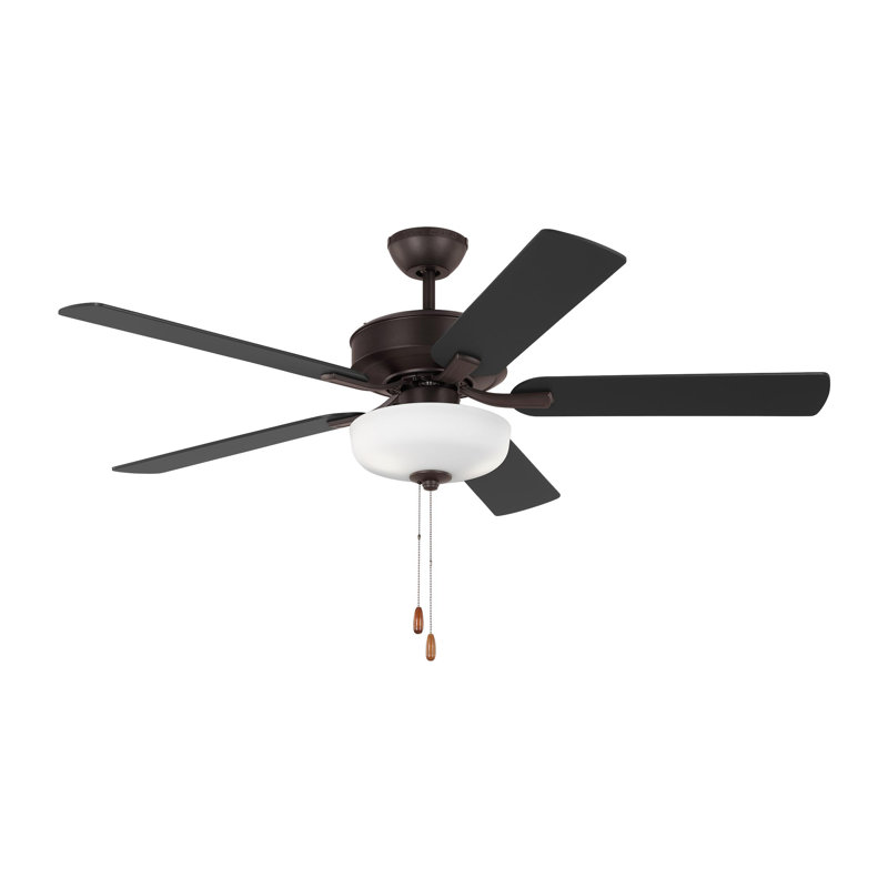 Linden 52'' Bronze Ceiling Fan with Matte White Glass Light Kit