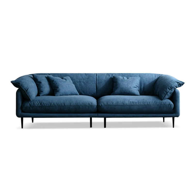 Canapé modulaire bleu en polyester, H 34,65 po x l 110,24 po x P 37,4 po, Bleu