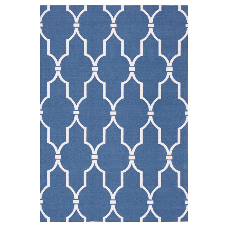 Tapis intérieur / extérieur bleu marine Bertran, Rectangle 10 pi x 13 pi