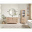 Meuble-lavabo simple 60 po avec plateau en pierre blanche à grain blanc-114525464