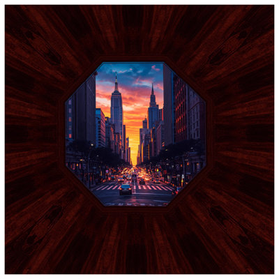 Cityscape Sunset View Comforter