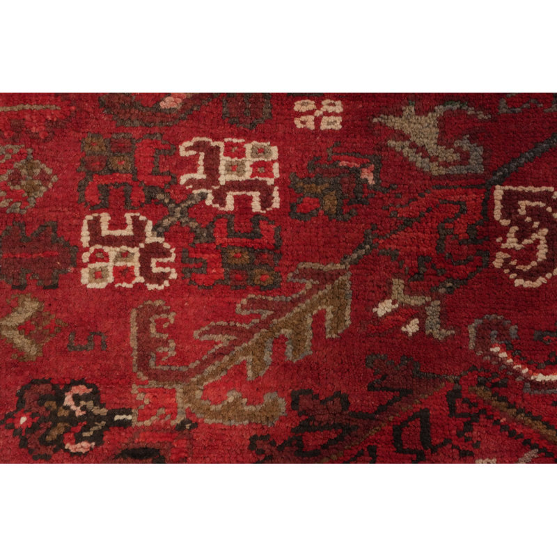 Tapis traditionnel rouge en laine 10 x 13