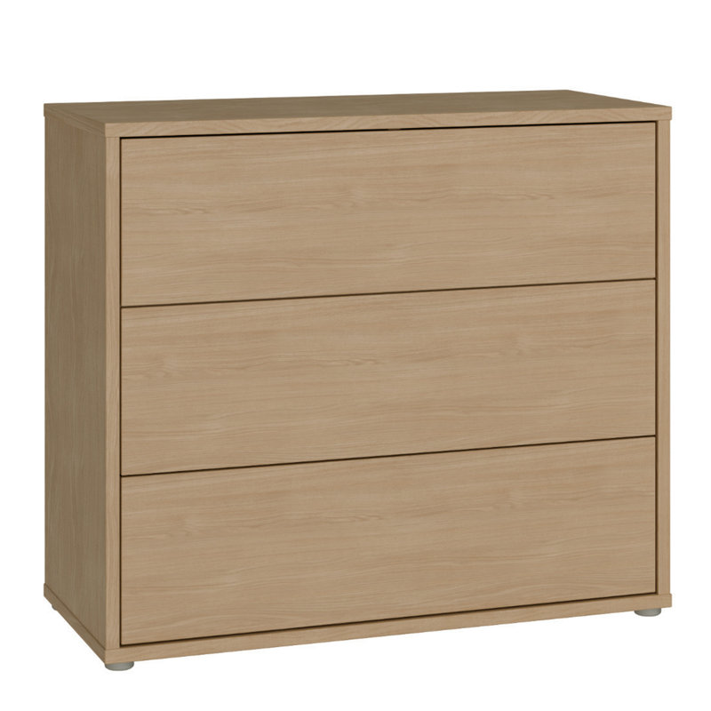 94.8 cm W Chest of 3 Drawers, Brown