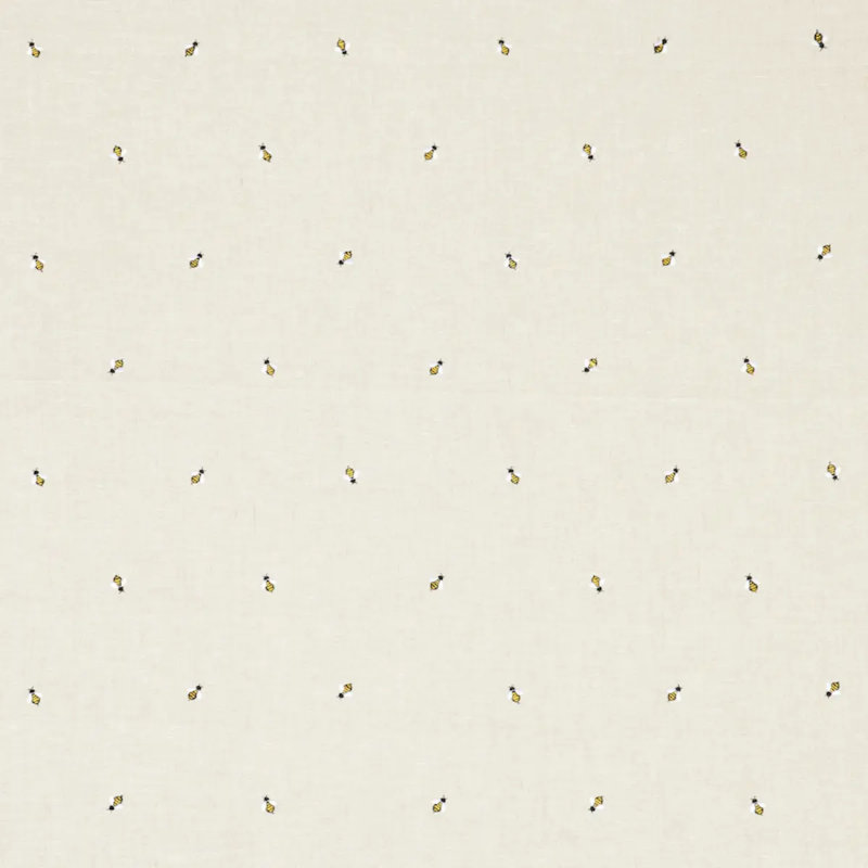 Honey Bee Embroidery Fabric, Neutral/ Brown/ Yellow