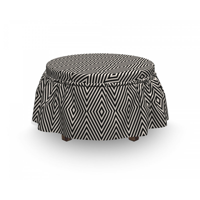 Housse pour repose-pieds rhombuses optique illusion