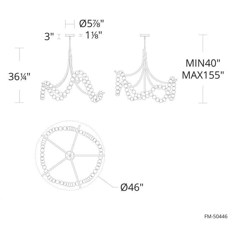 Parel LED Pendant, Antique Nickel