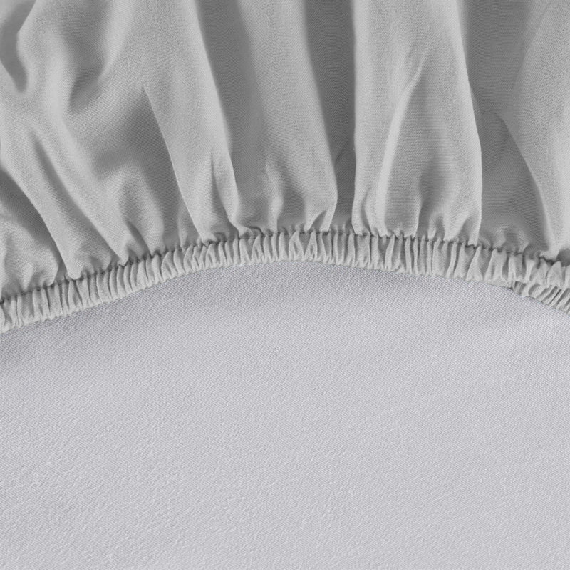 Ultra Soft 200 Thread Count Microfiber Fitted Sheet, Silver, Kingsize (5')