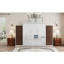 Grand lit escamotable mural avec placard, tiroirs et table, blanc-36859402