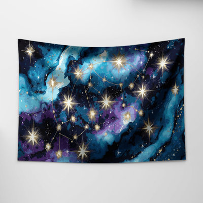 Space Zodiac constellations Wall Tapestry