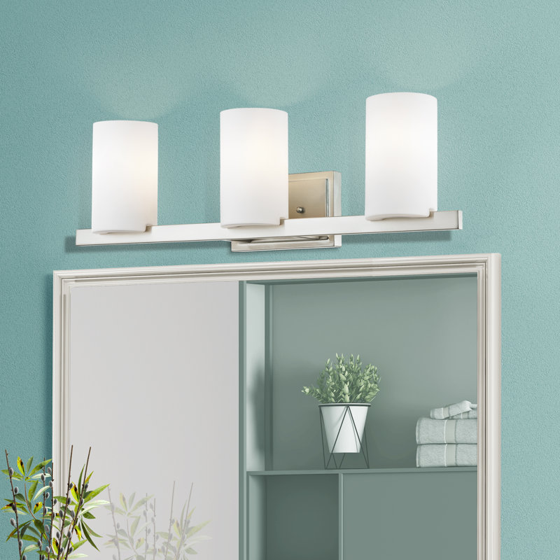 Éclairage pour meuble-lavabo à 3 lumières Ariellah, Nickel brossé
