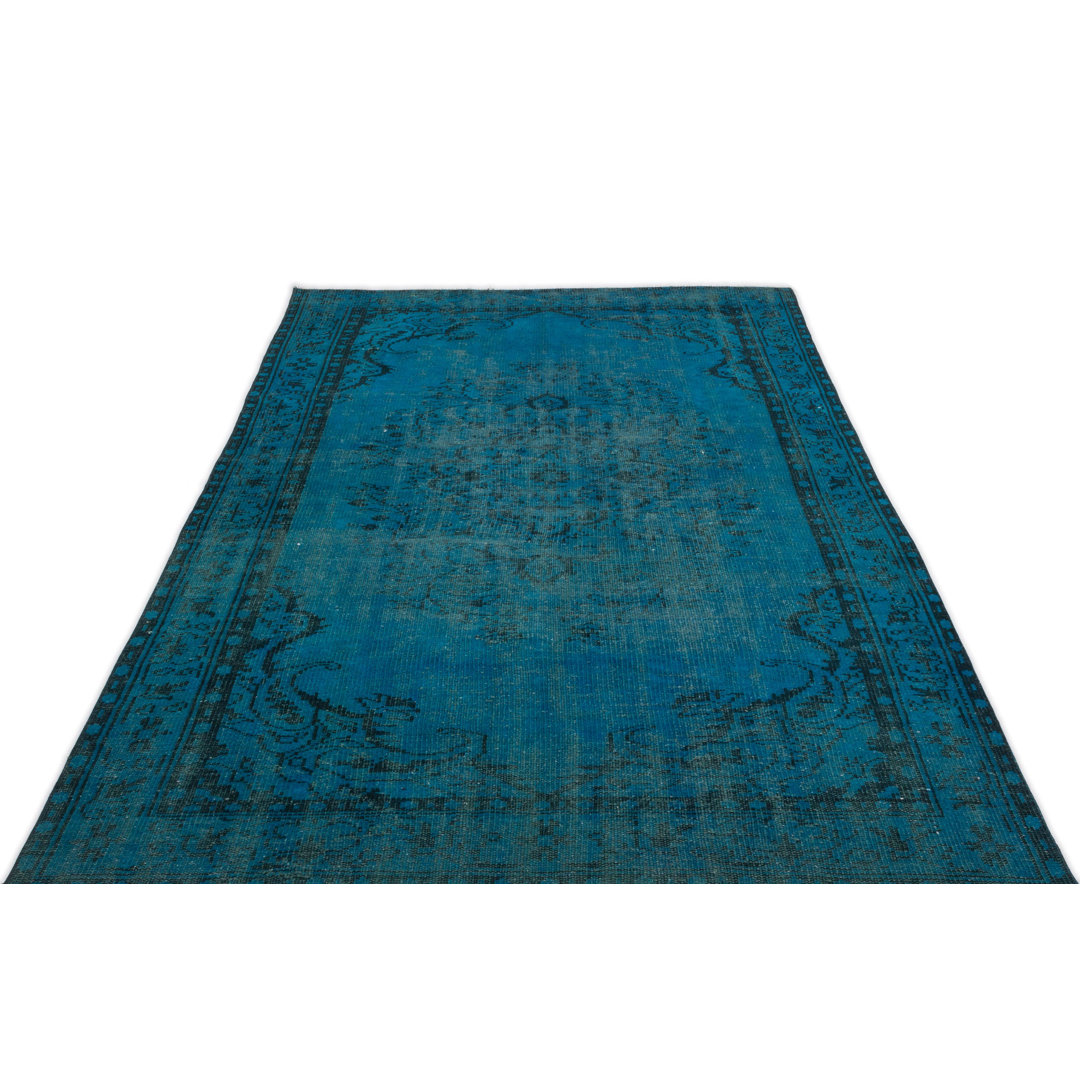 Atina Turquoise Vintage Wool Handmade Area Rug