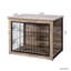 Caisse pour chien moyenne en bois avec double ouverture - chenil d'intérieur pour animal
